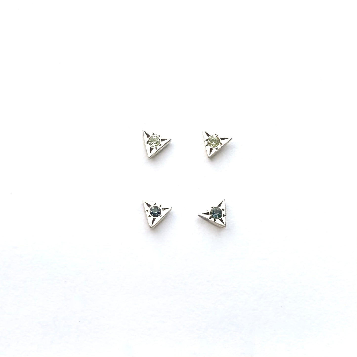 TRIANGLE Starburst Silver Studs