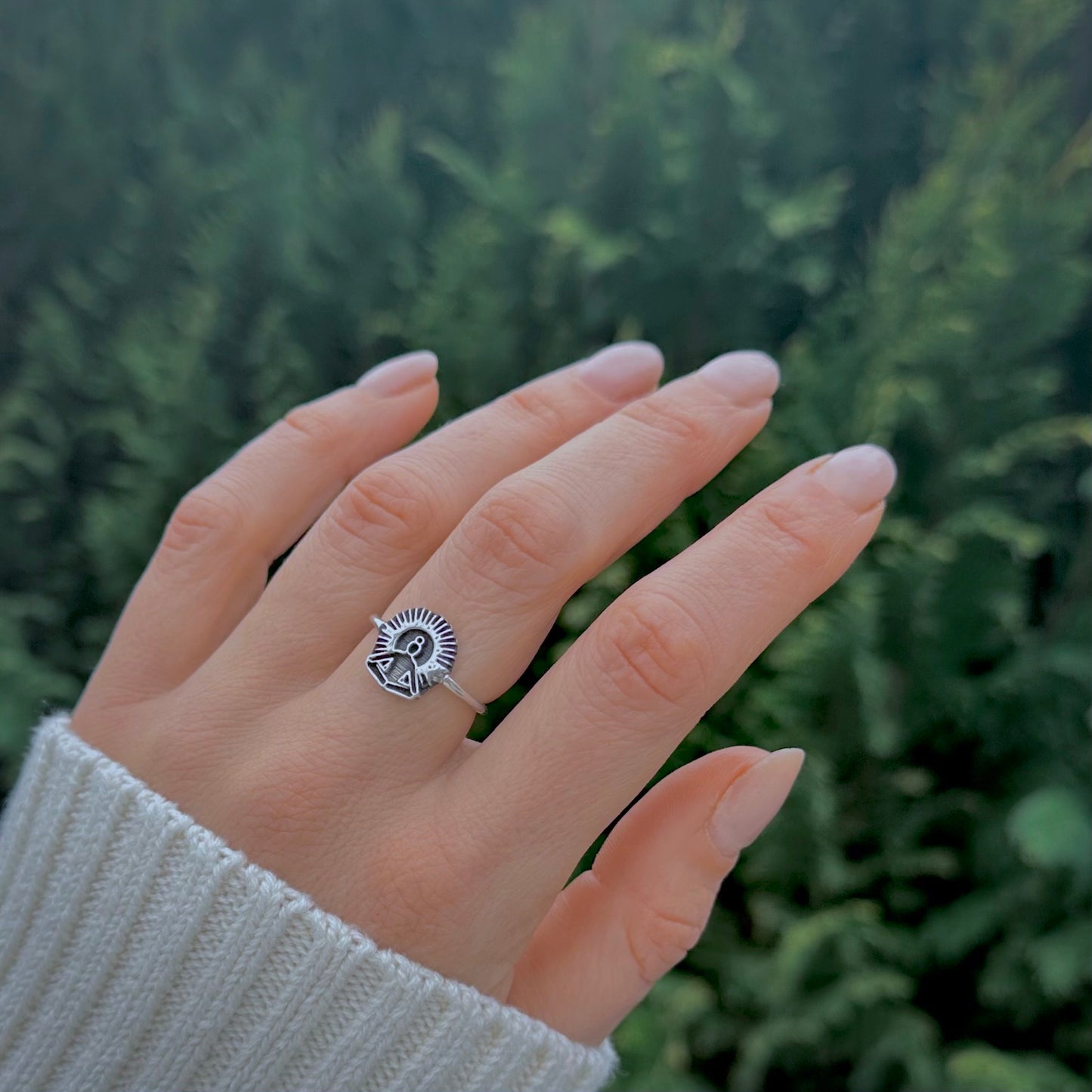 Seat of the Soul Chakra Silver Ring