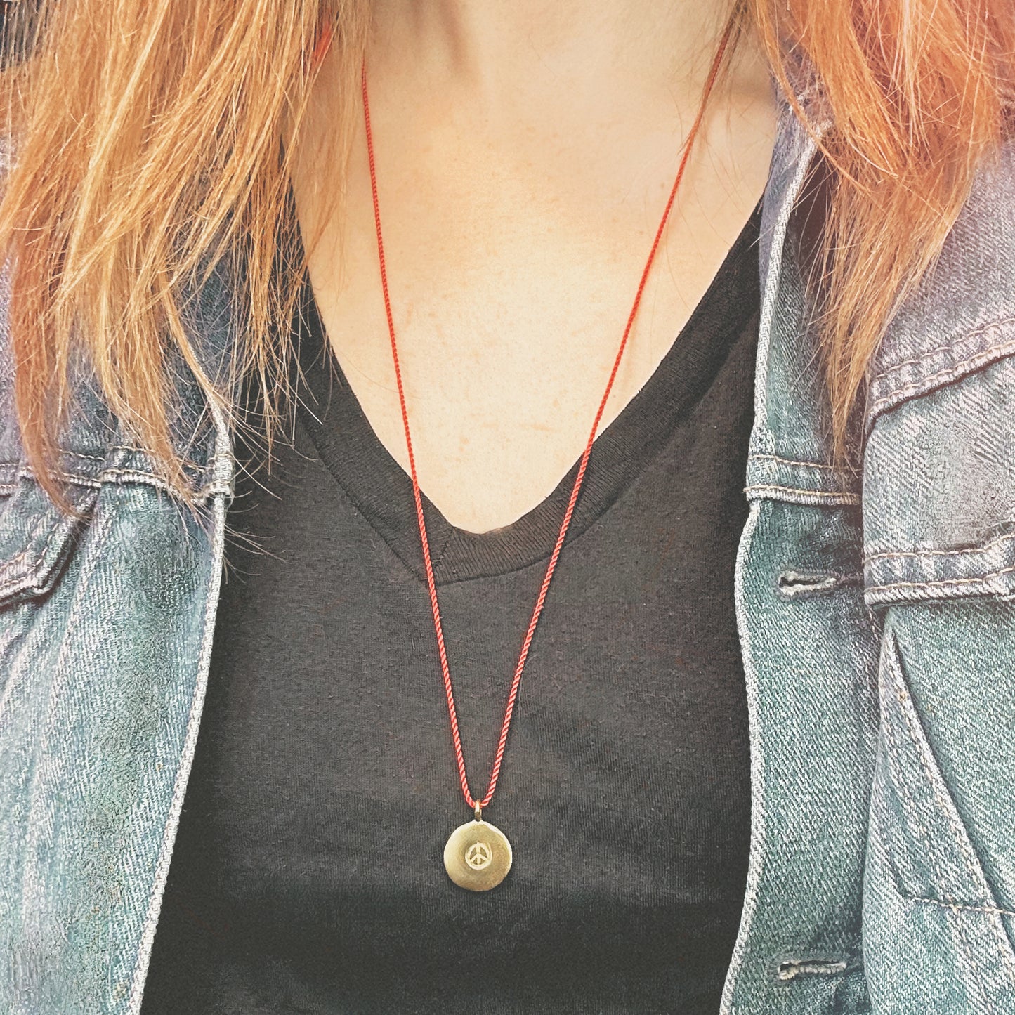 HO'OPONOPONO PEACE COIN Silk Thread Necklace