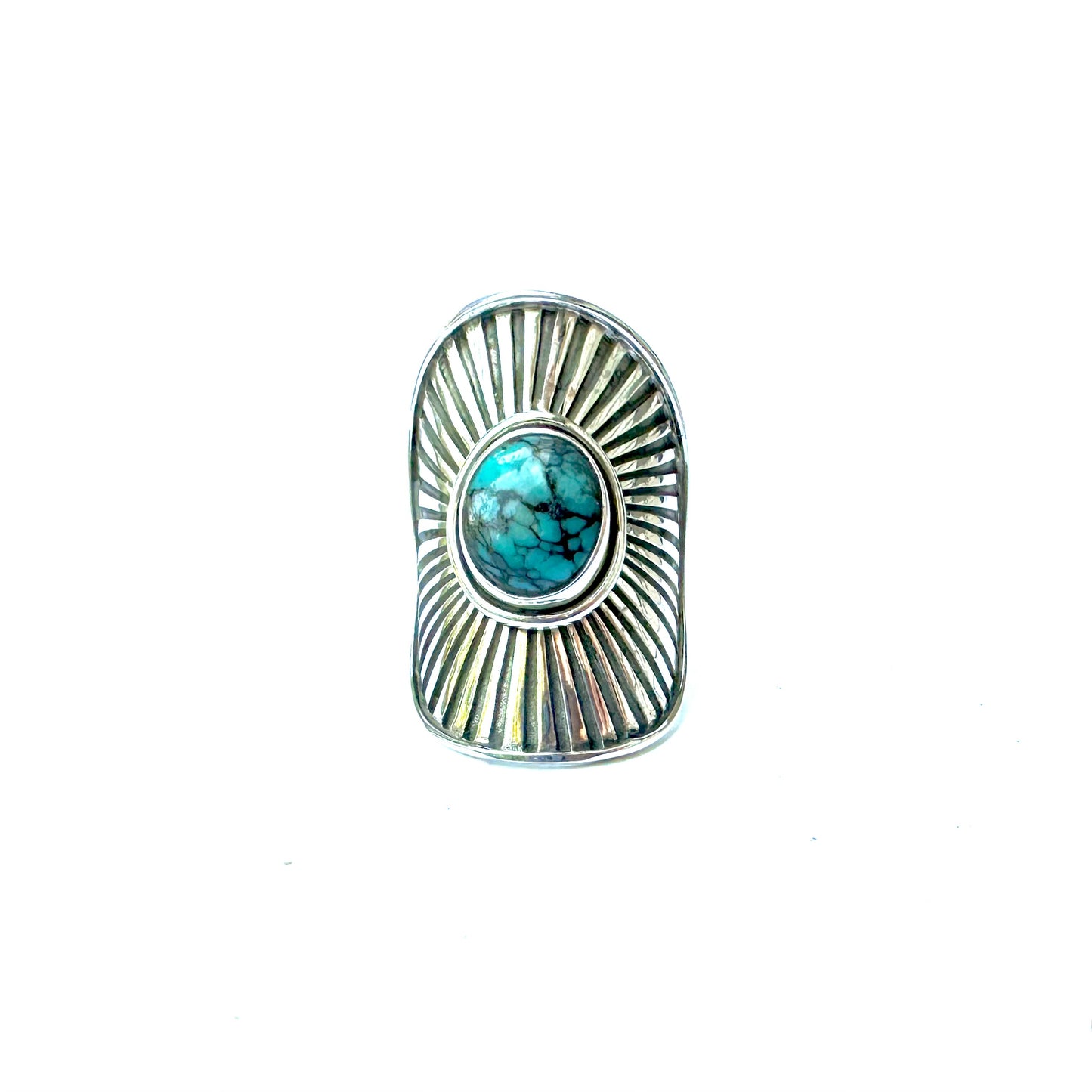 TURQUOISE Sunburst Shield Rings