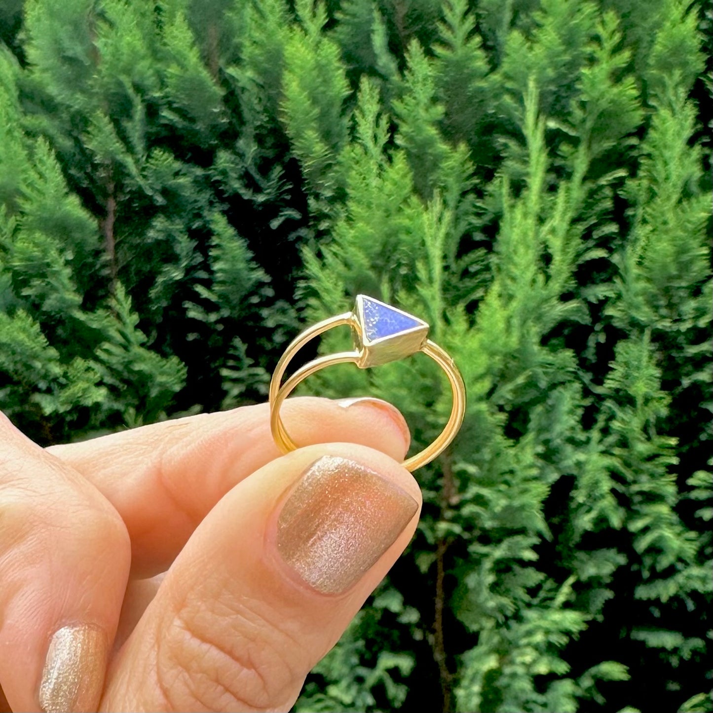 Triangle Lapis Lazuli Ring