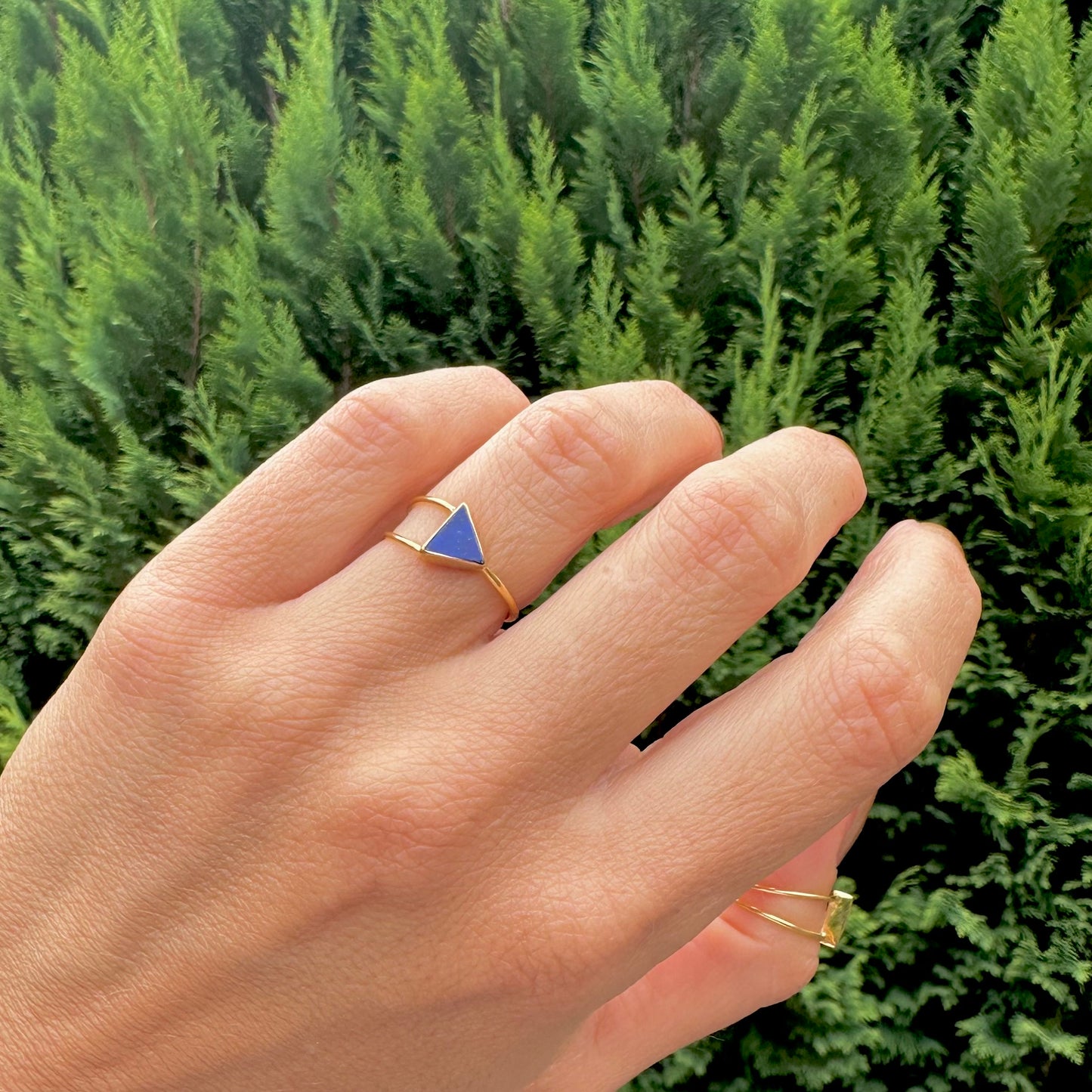 Triangle Lapis Lazuli Ring