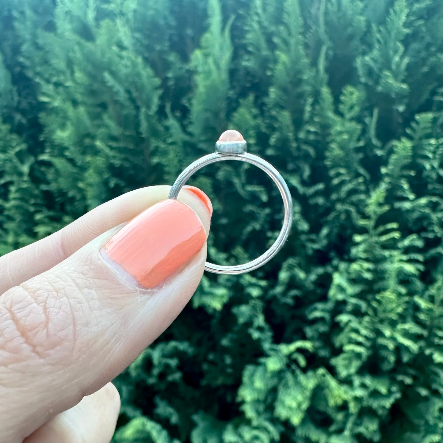 Peach Moonstone Stacking Ring