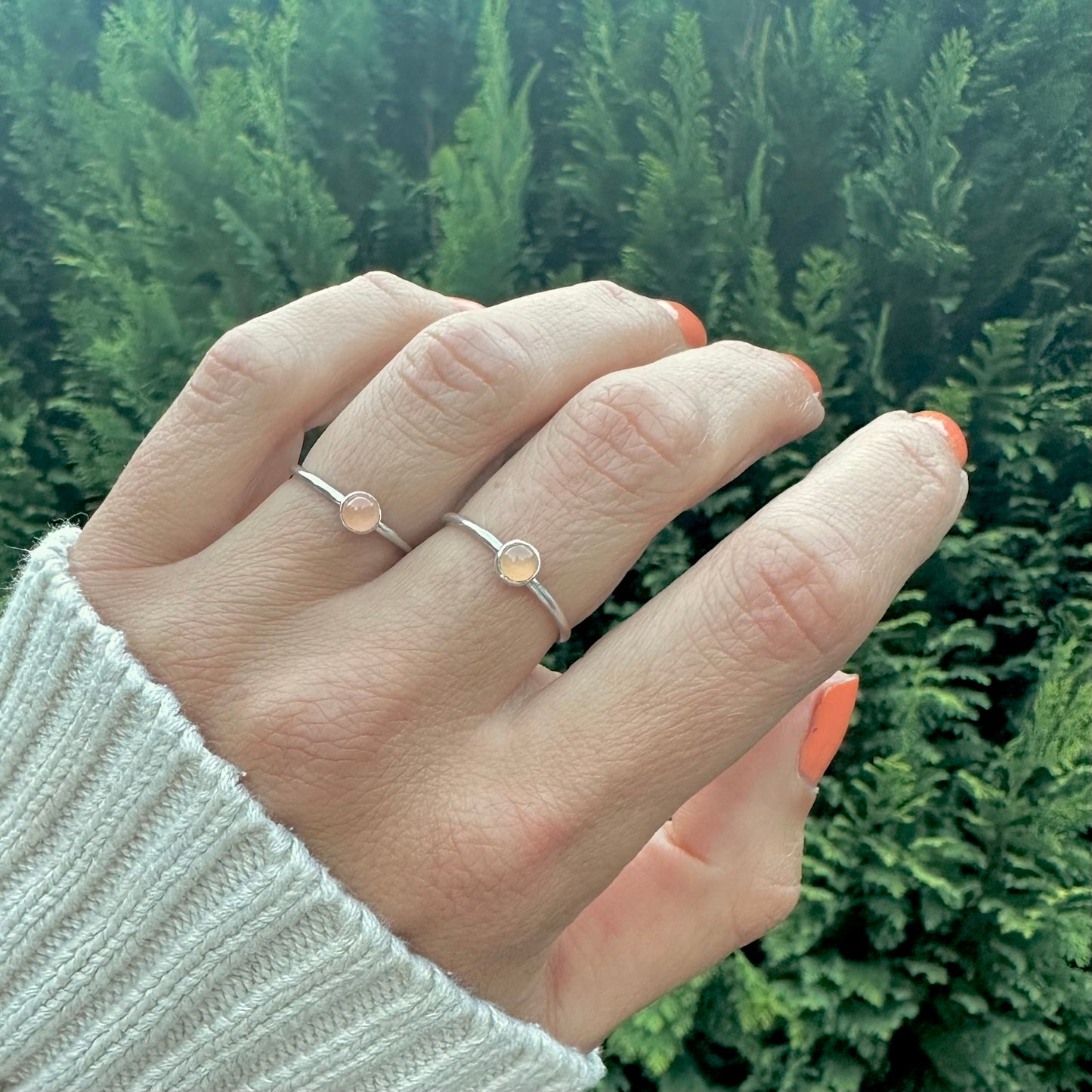 Peach Moonstone Stacking Ring