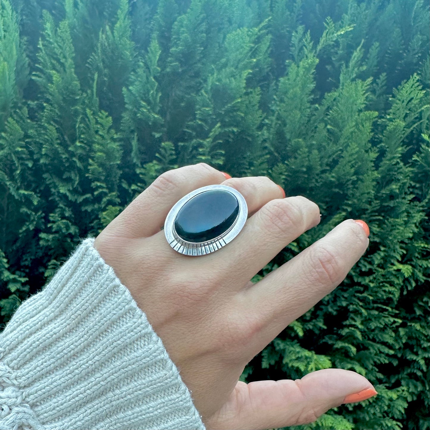 Large Black Onyx Ring