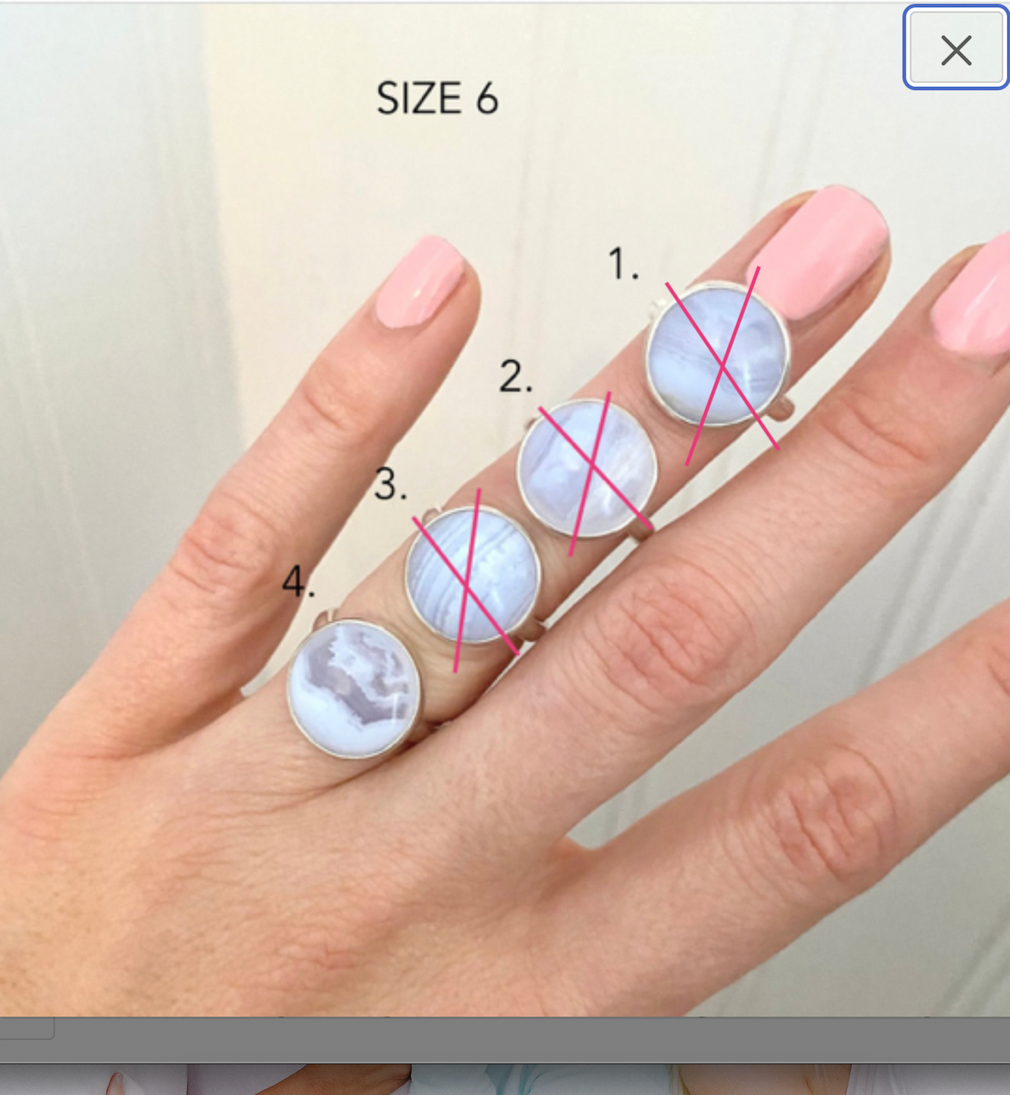 Round Blue Lace Agate Ring