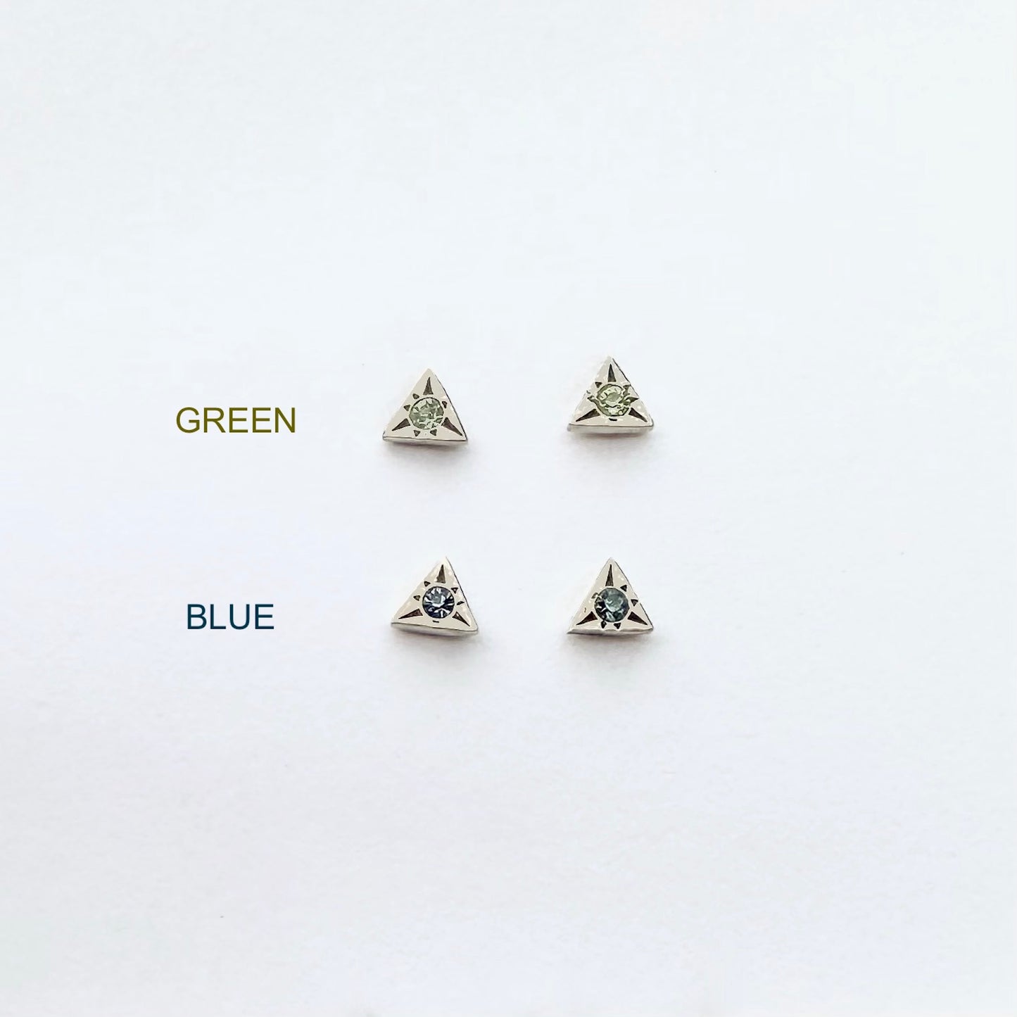 TRIANGLE Starburst Silver Studs