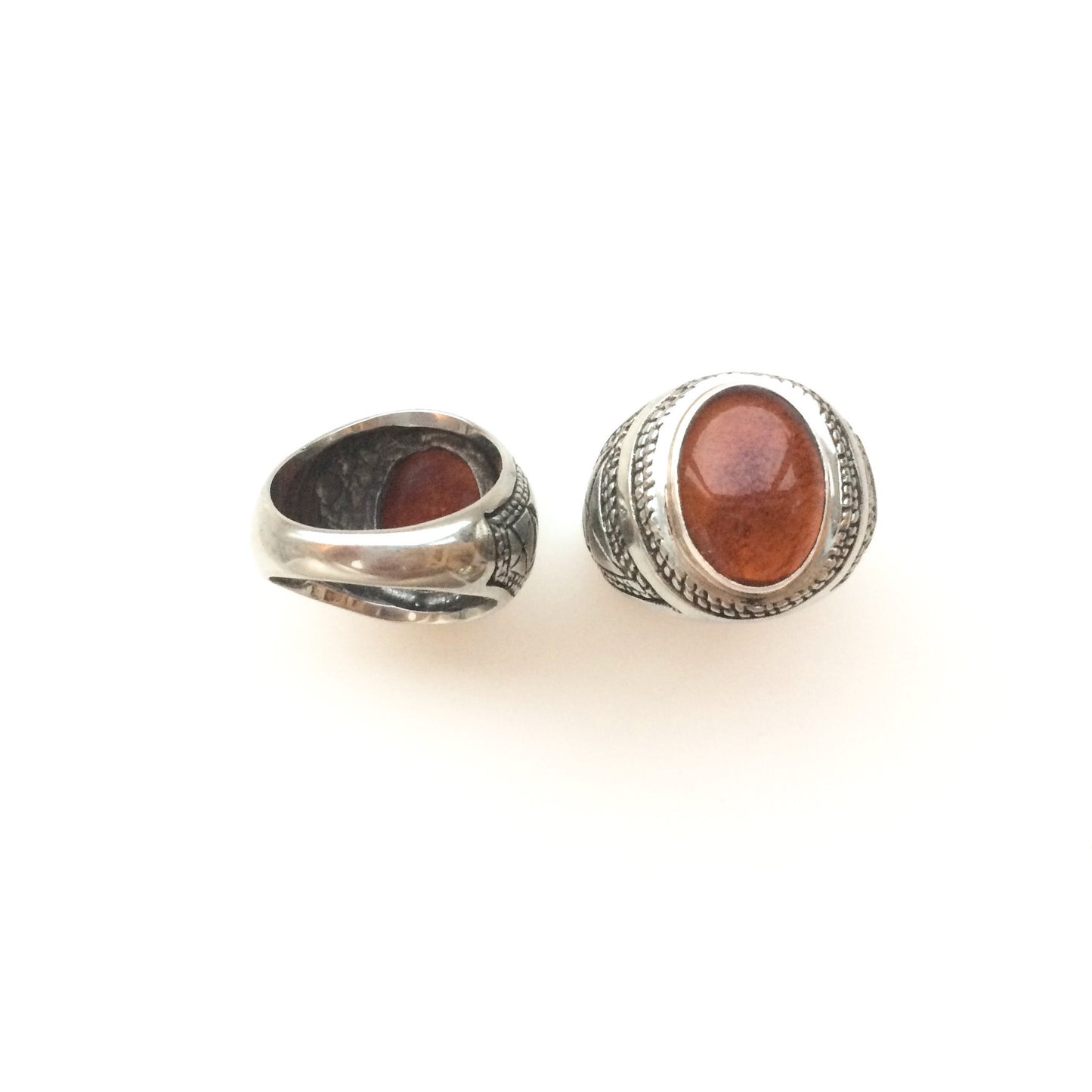 Amber or Jade All Seeing Eye Ring