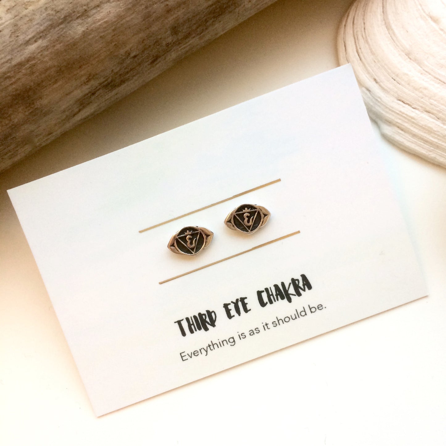 Third Eye Chakra Silver Studs