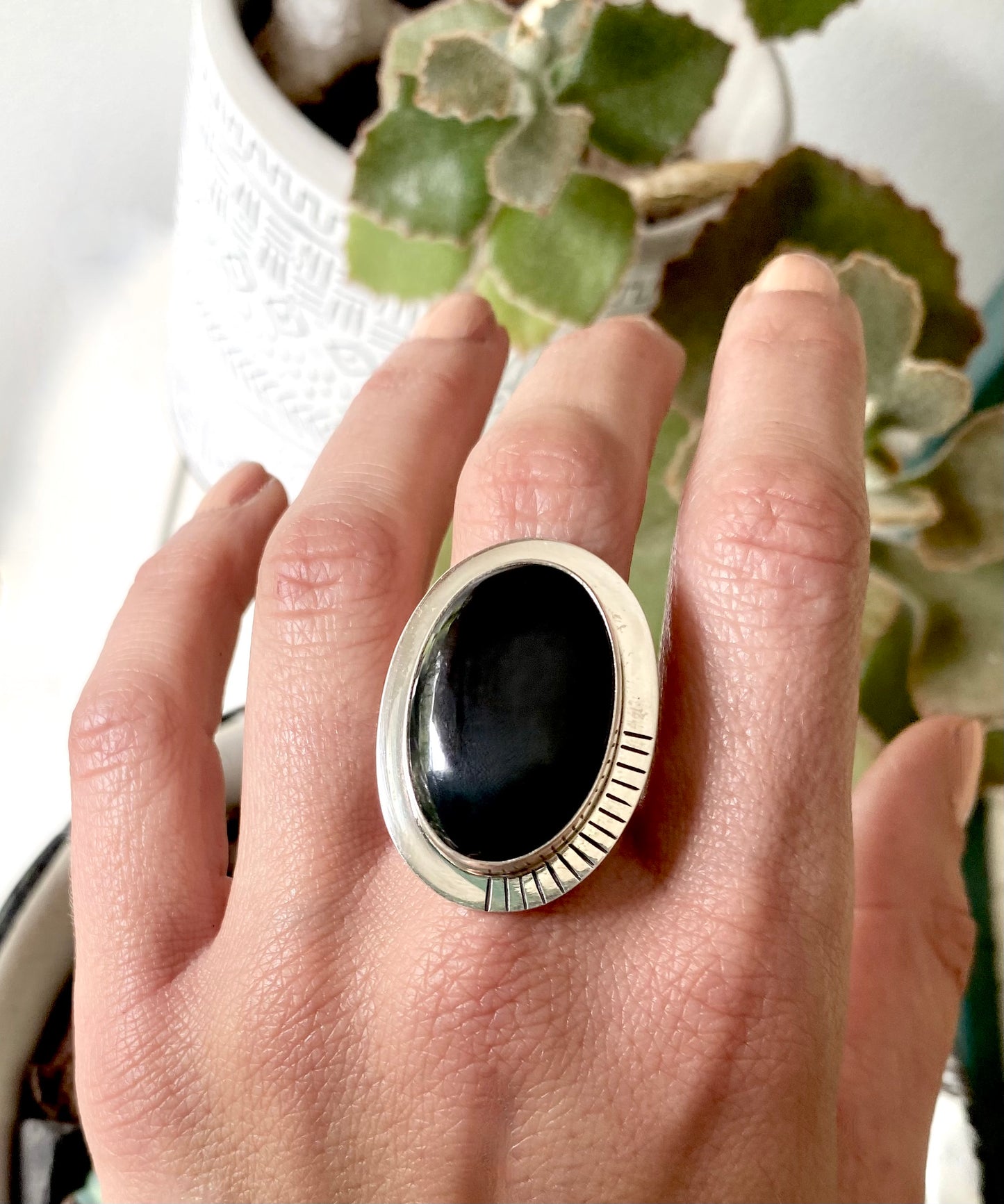 Large Black Onyx Ring