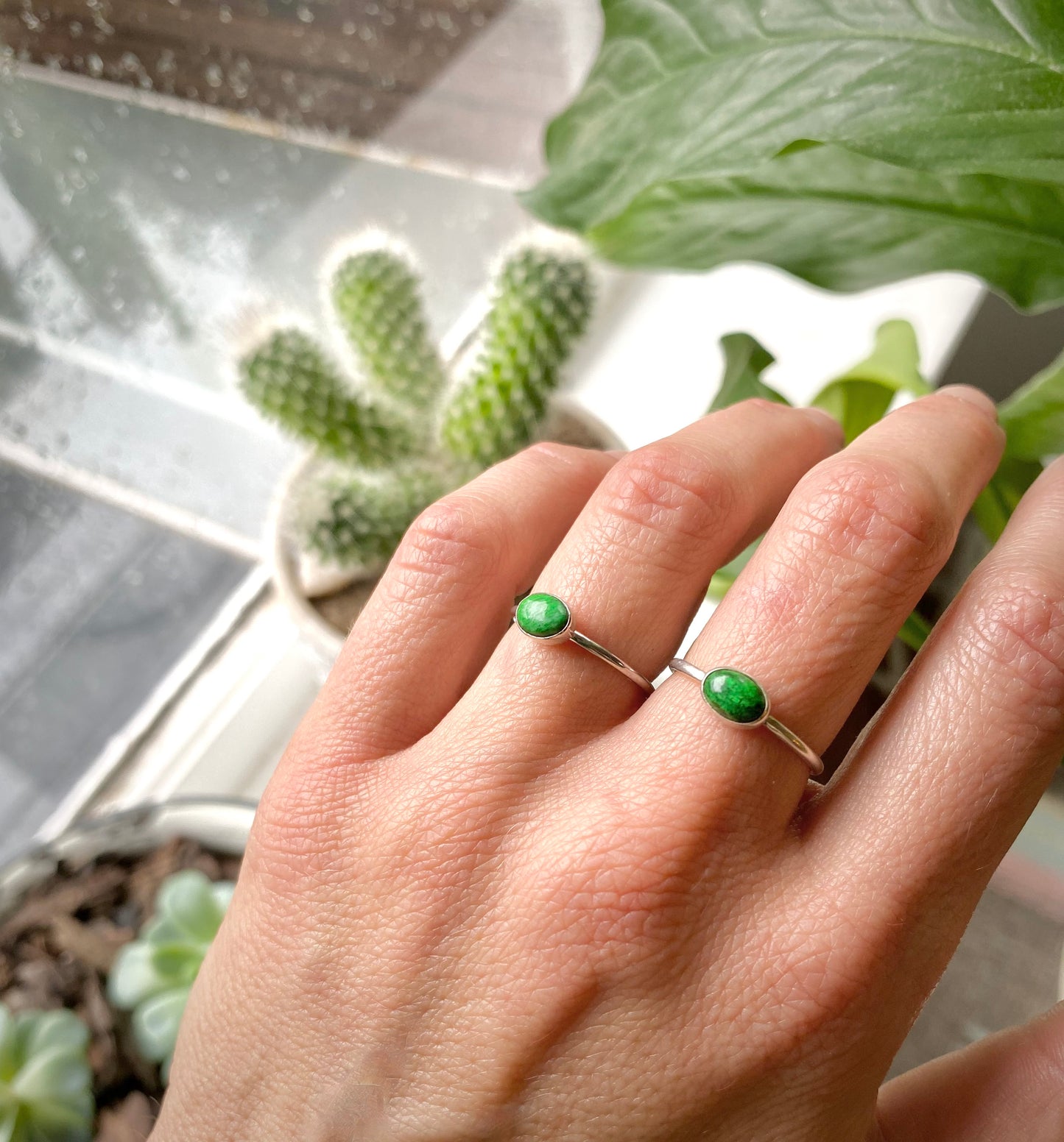 Green Jasper Stacking Ring