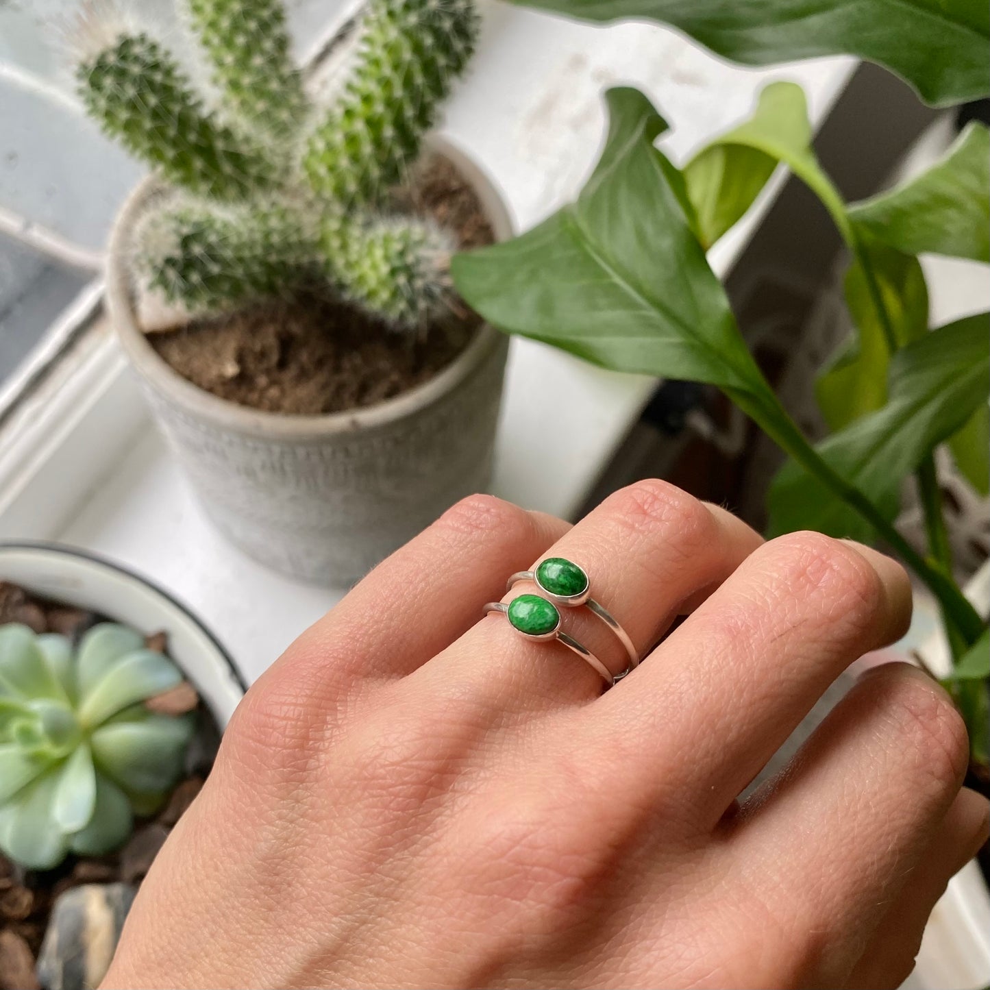 Green Jasper Stacking Ring