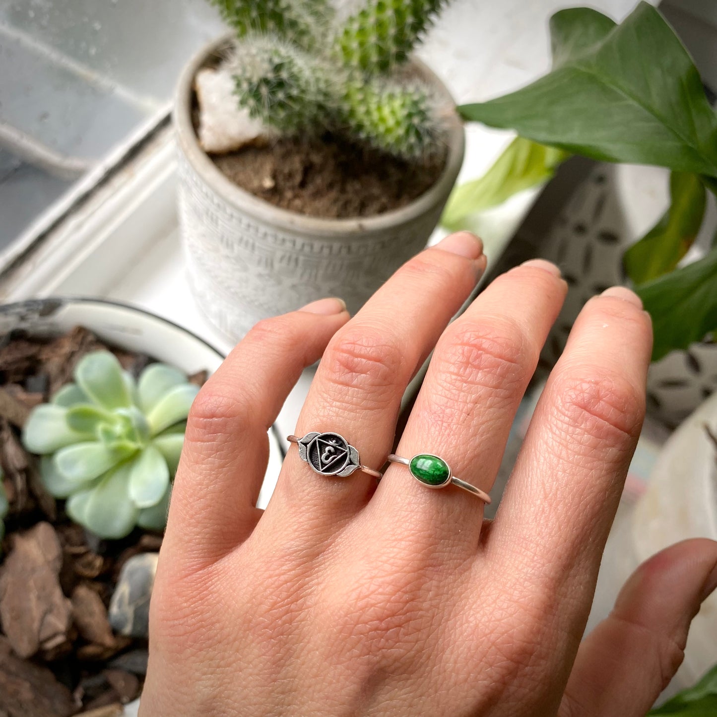 Green Jasper Stacking Ring