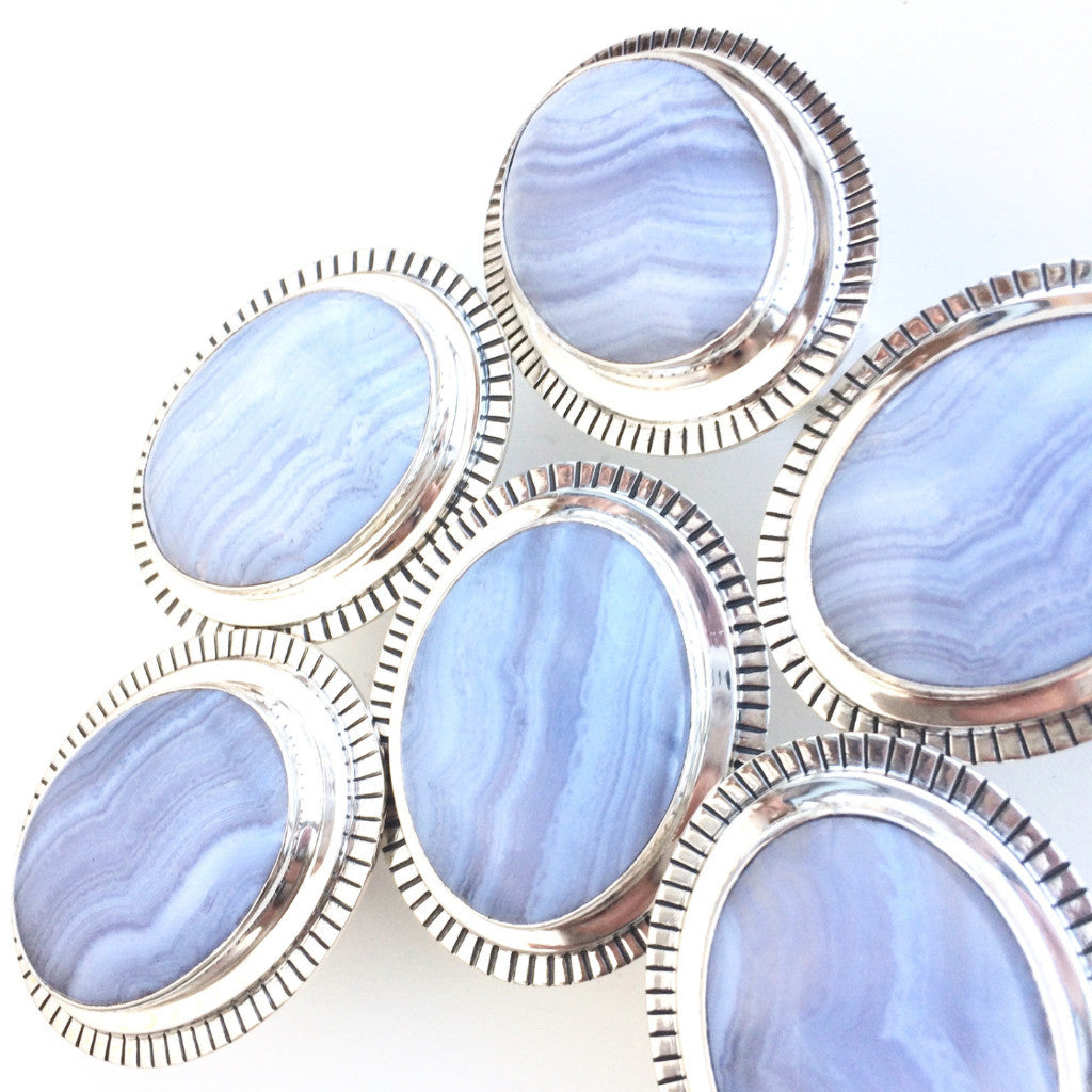 Large Blue Lace Agate Ring