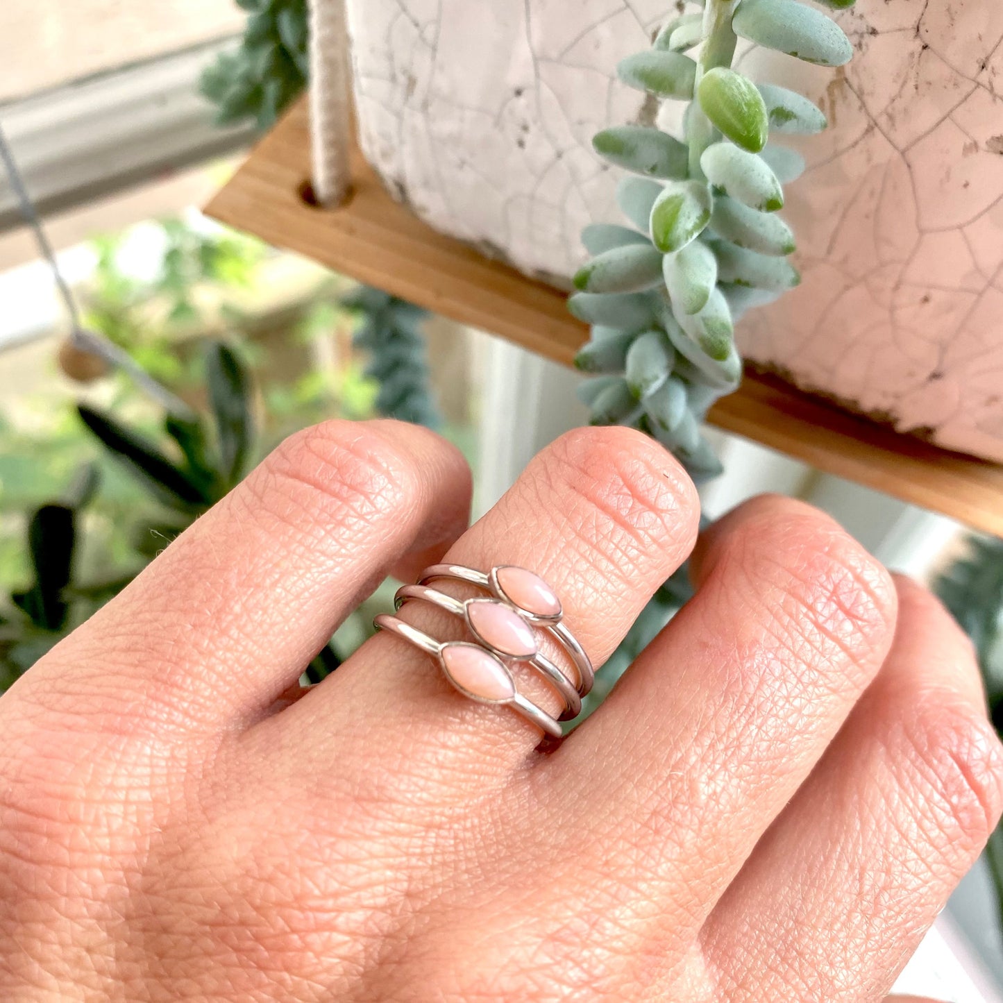 Rose Quartz Stacking Ring