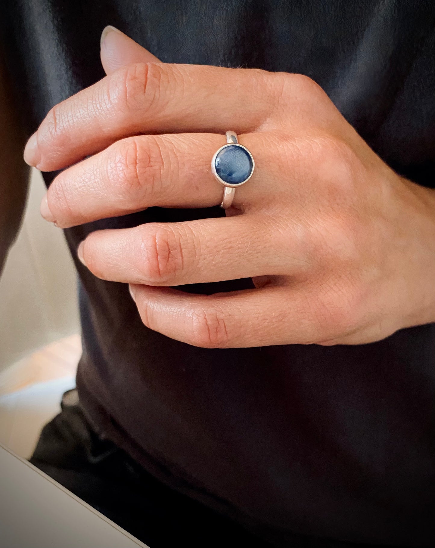 Kyanite and Silver Ring