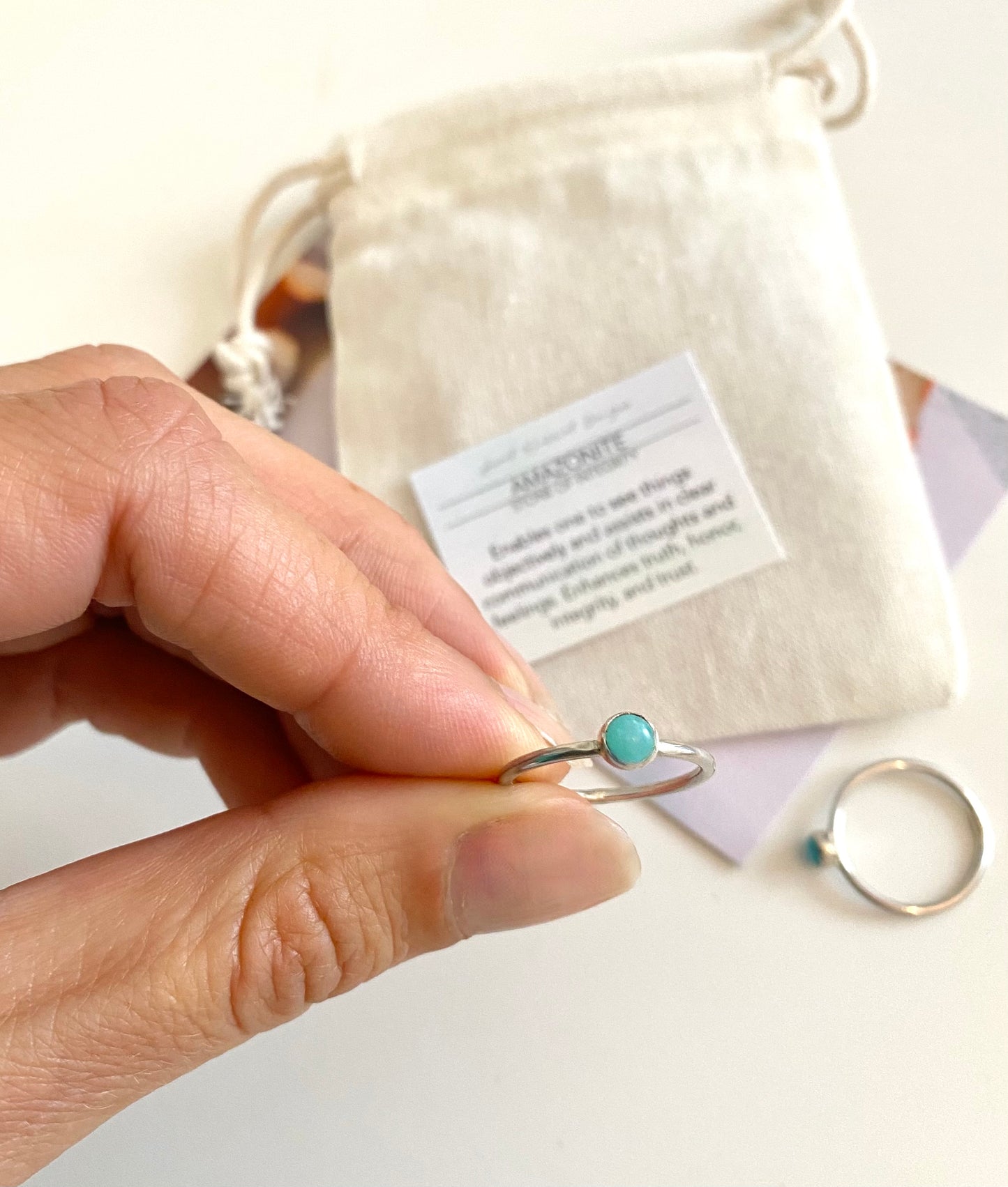 Tiny Amazonite Stacking Ring