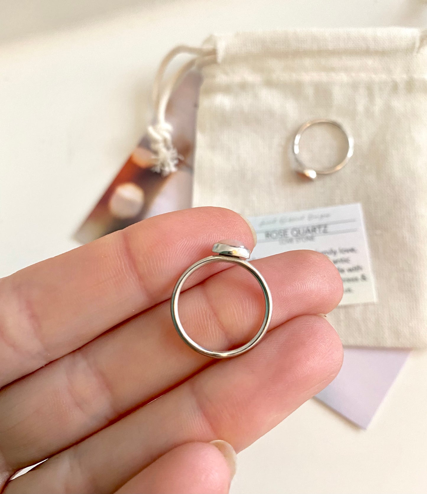 Rose Quartz Stacking Ring