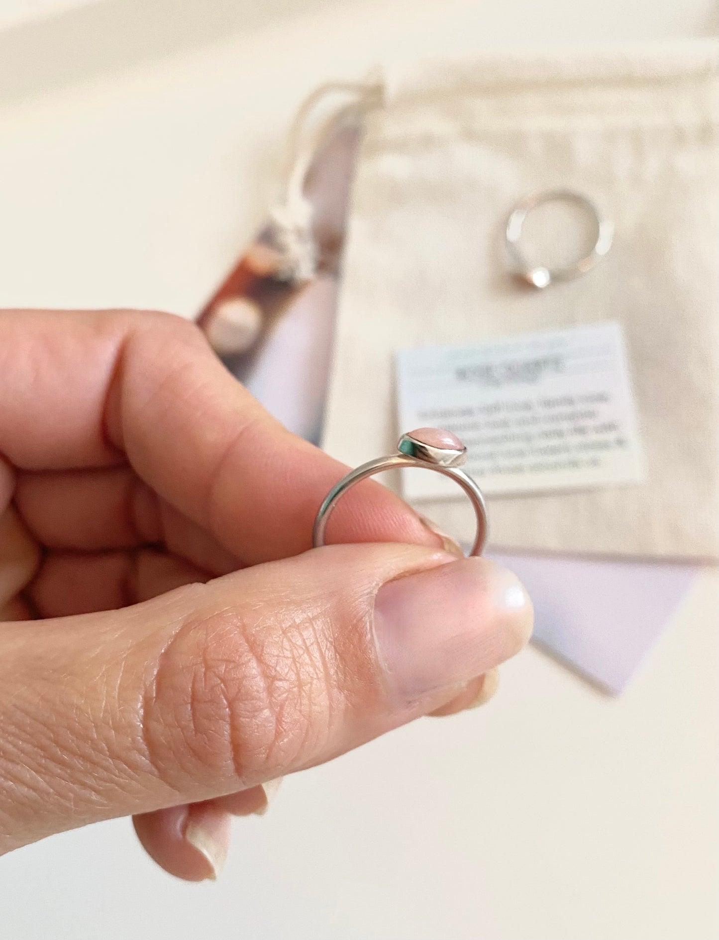 Rose Quartz Stacking Ring