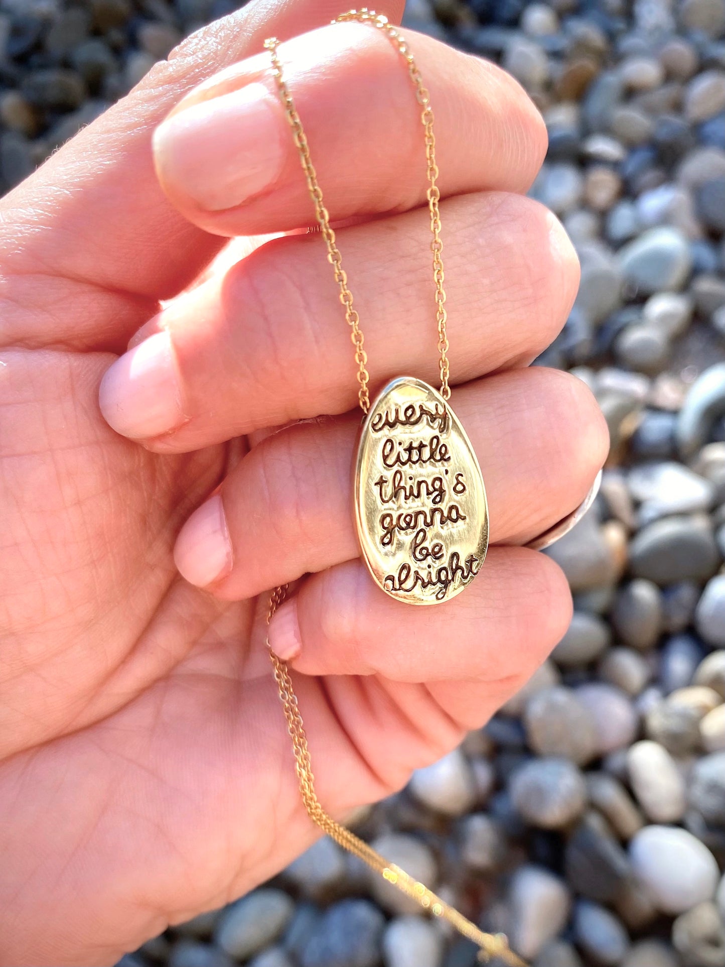 "Every Little Things Gonna Be Alright" Oval Pendant