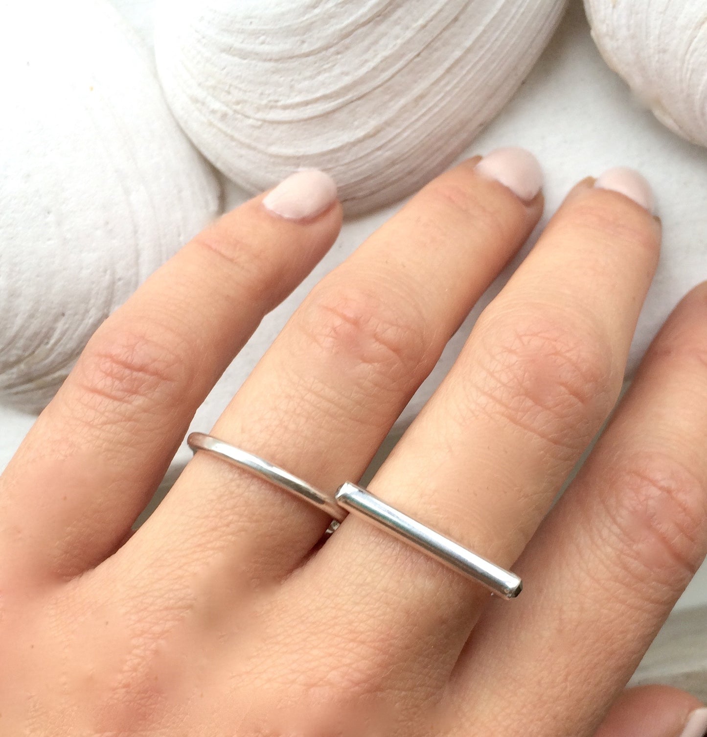 Swarovski Crystal Silver Bar Stacking Ring