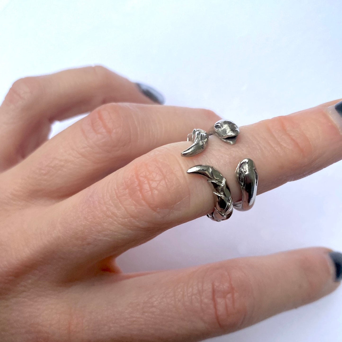 Two Headed Snake Tail Stacking Ring