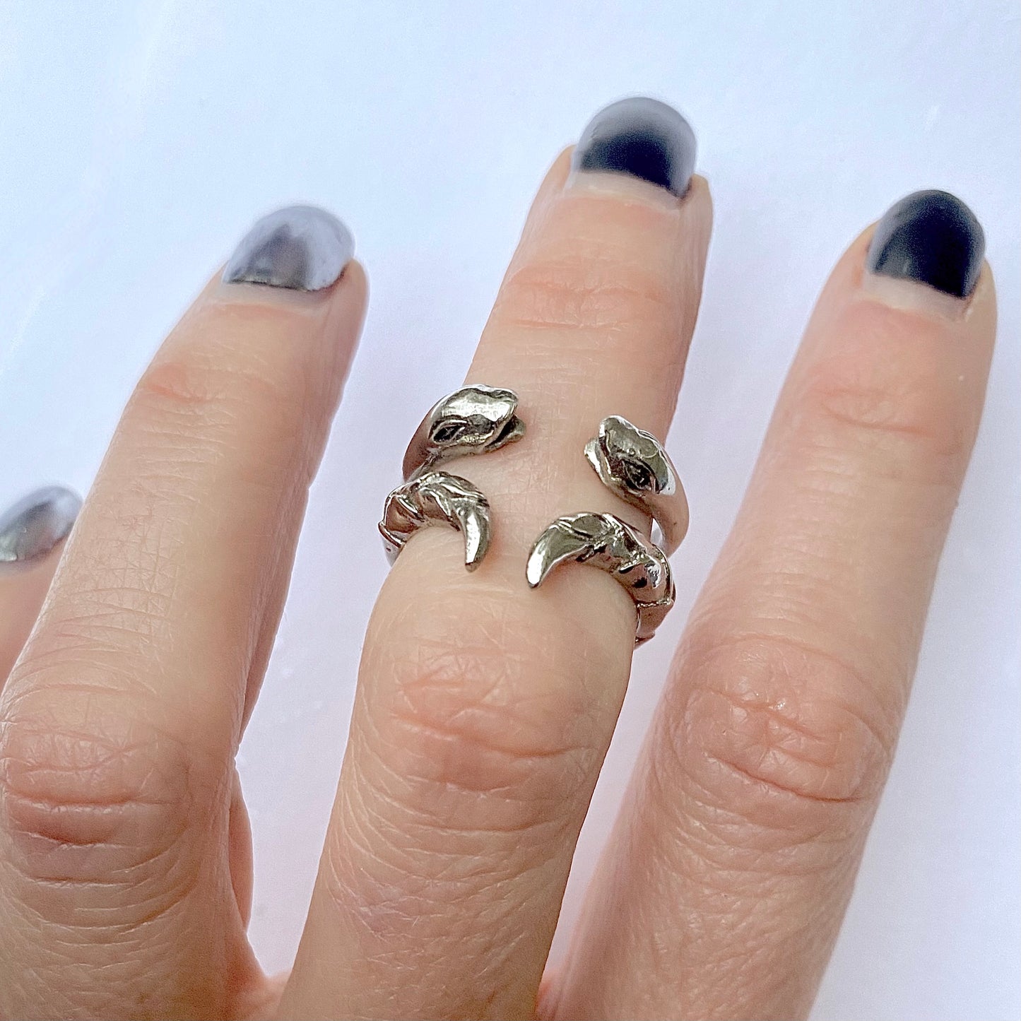 Two Headed Snake Tail Stacking Ring