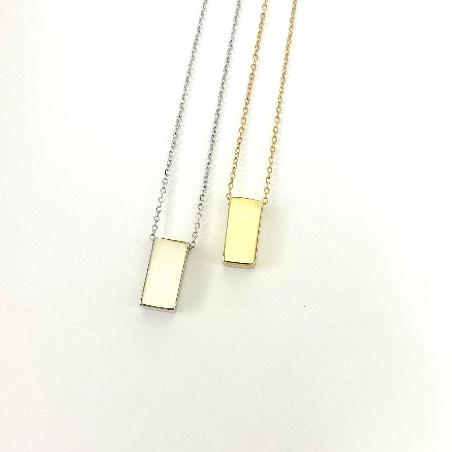 "Be Happy" Rectangle Necklace