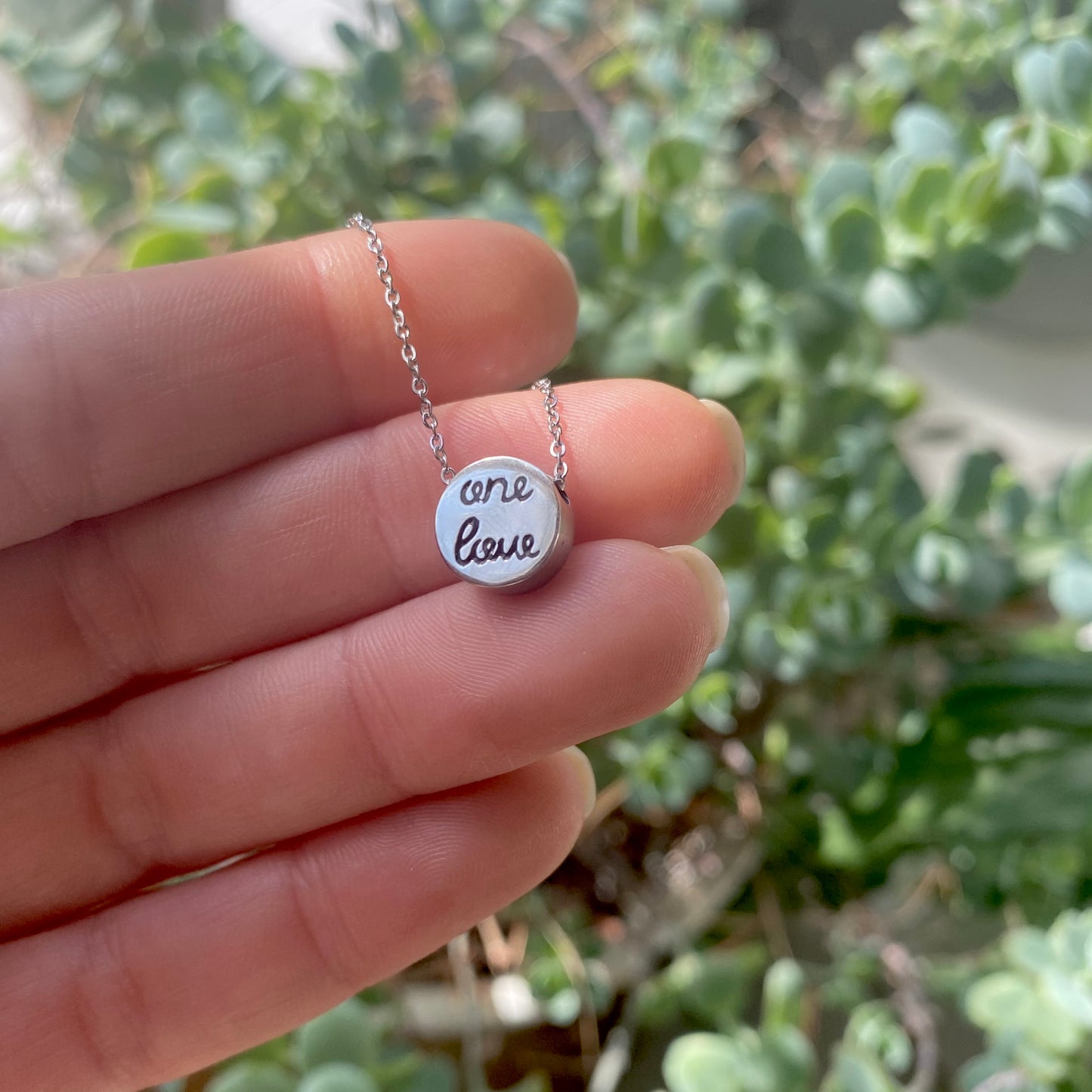 "One Love" Tiny Circle Necklace