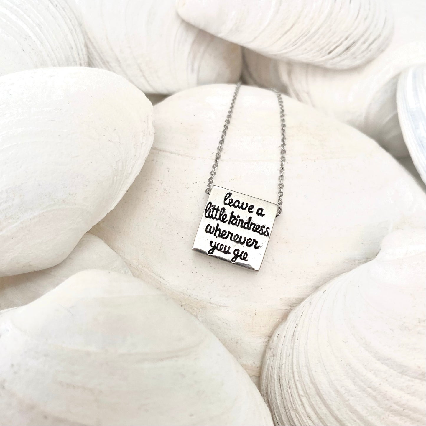 "Leave a little Kindness" Square Necklace