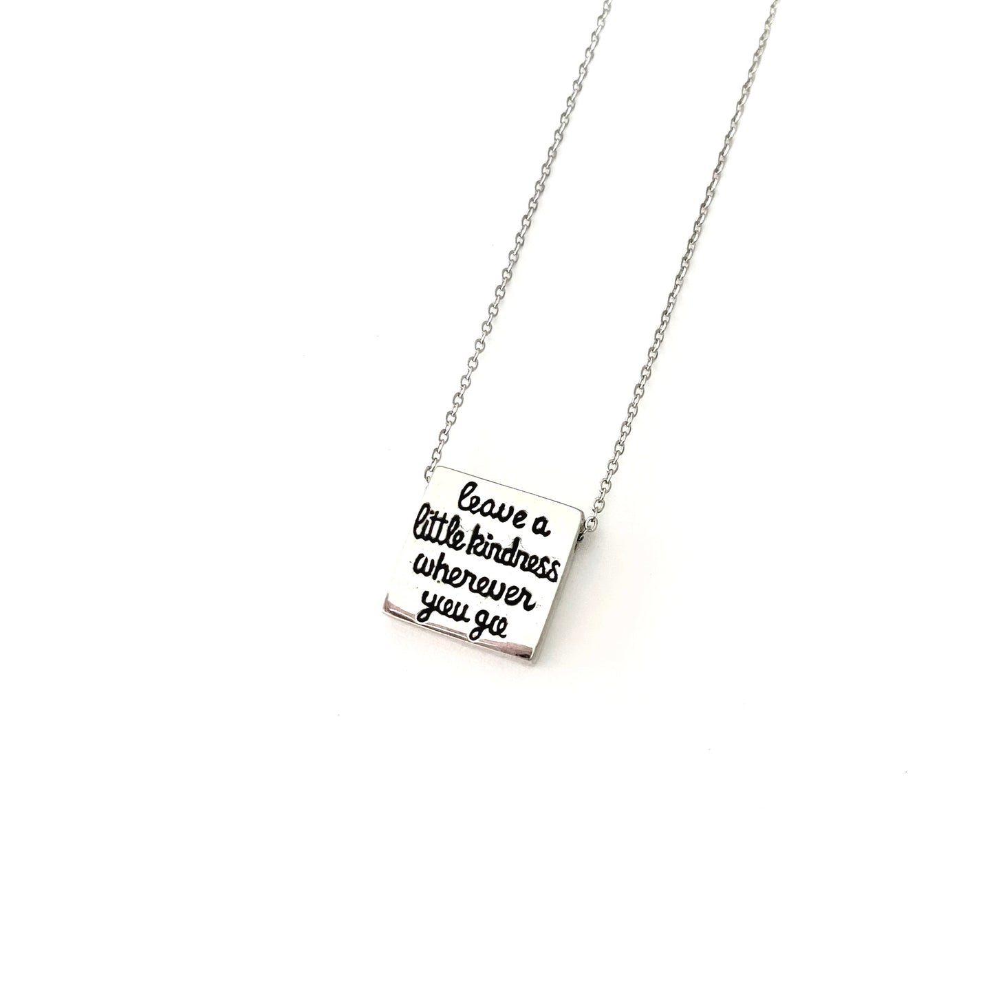 "Leave a little Kindness" Square Necklace