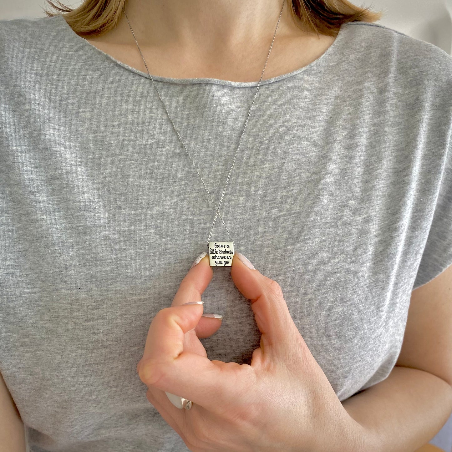 "Leave a little Kindness" Square Necklace