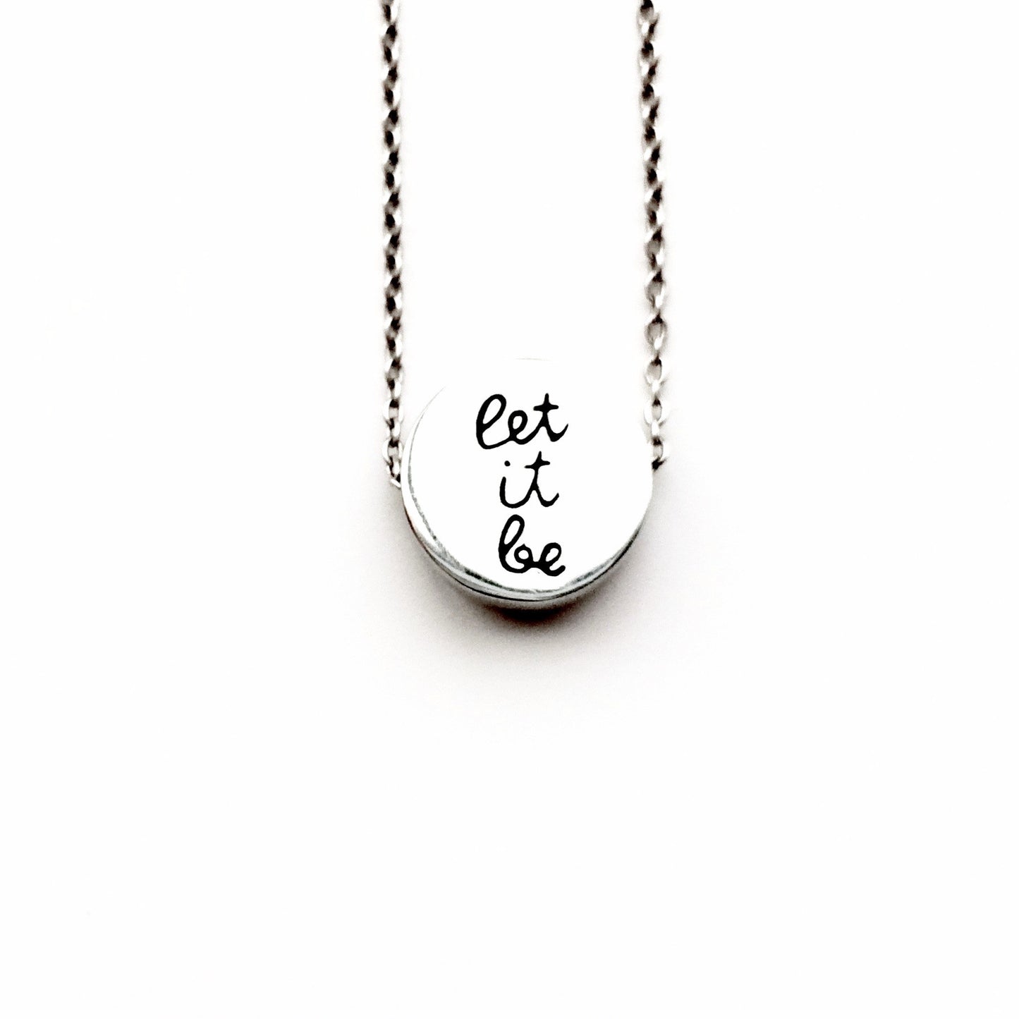 "Let it Be" Circle Pendant Necklace