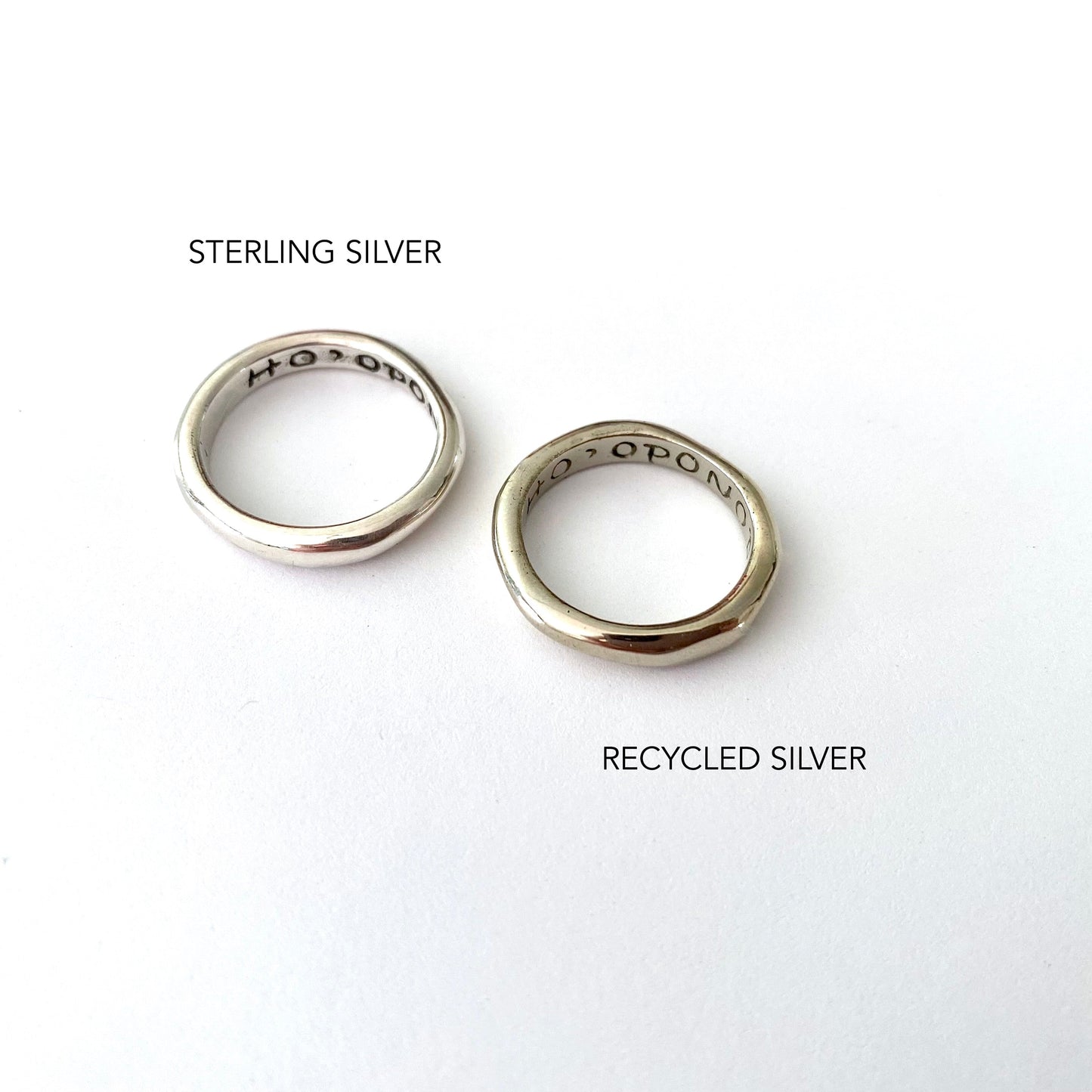 Sterling Silver "HO'OPONOPONO" Stacking Ring