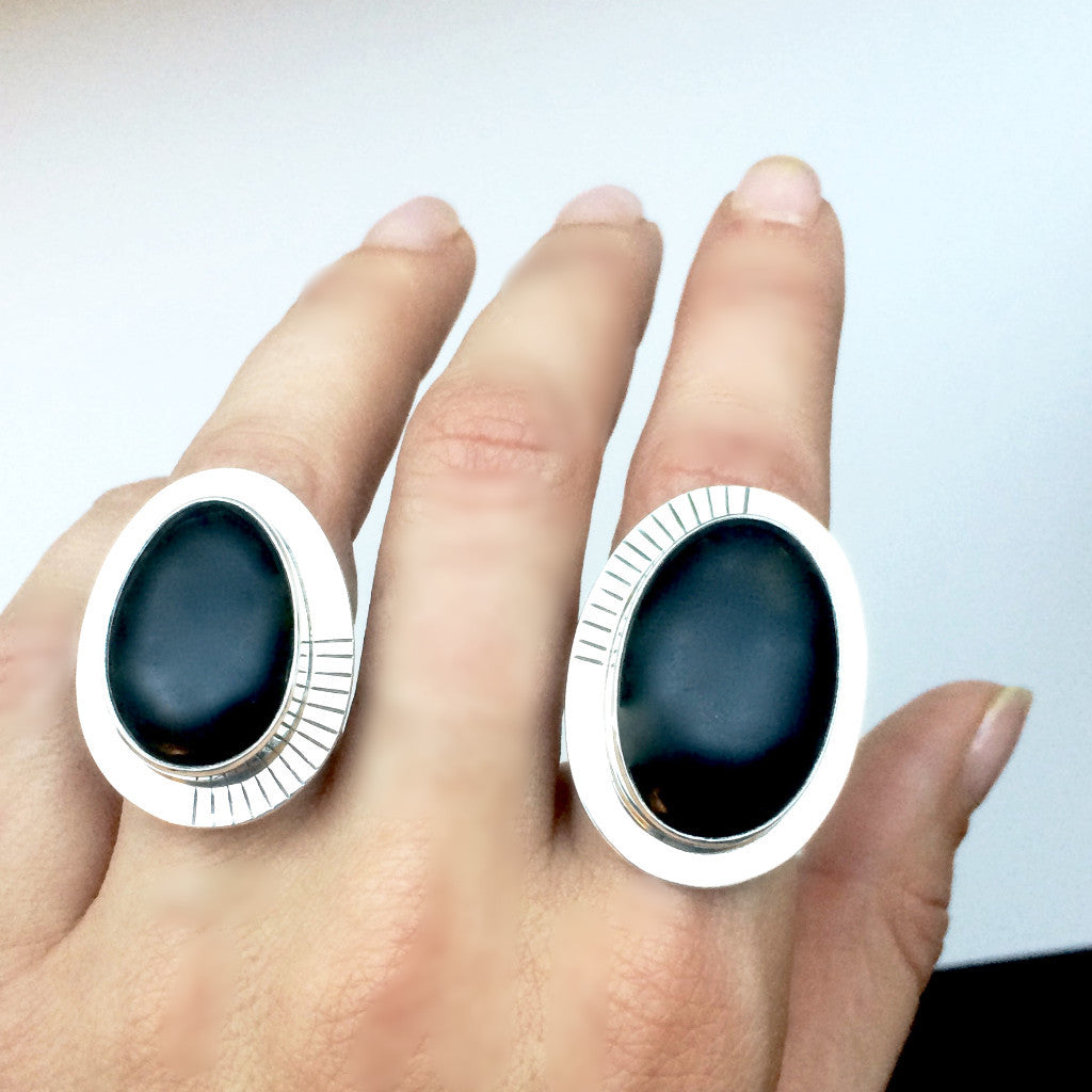 Large Black Onyx Ring