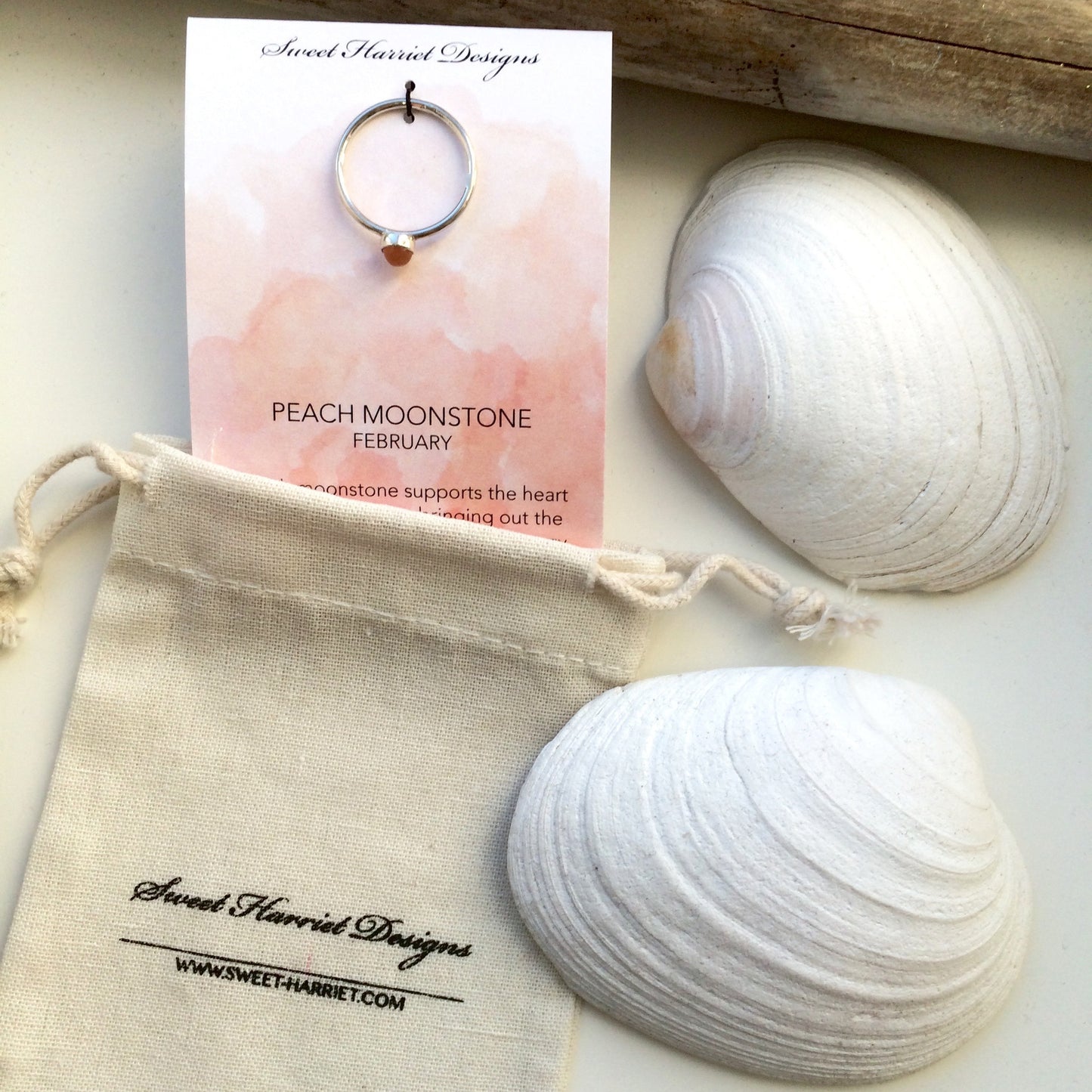 Peach Moonstone Stacking Ring