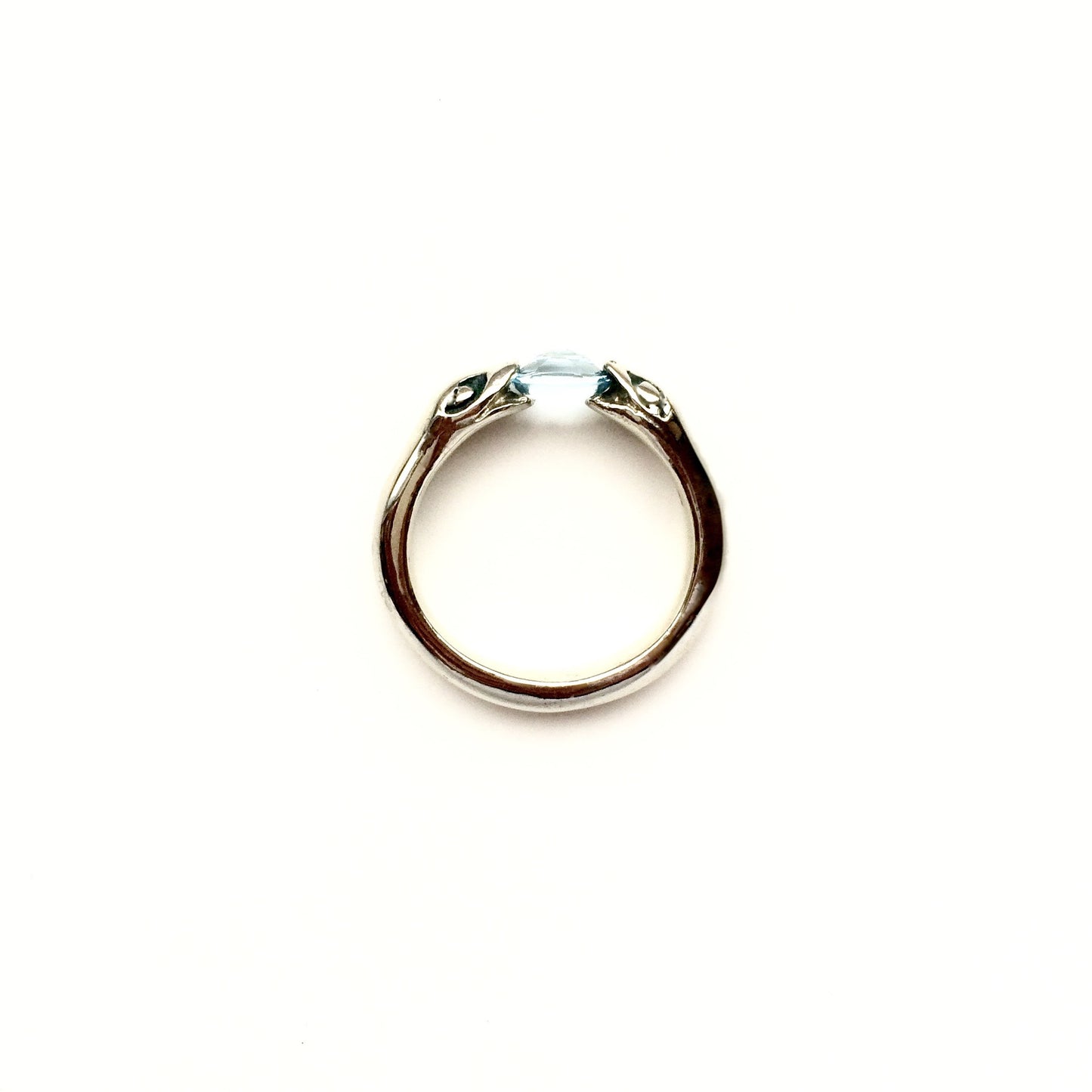 Aquamarine Snakebite  Stacking Ring