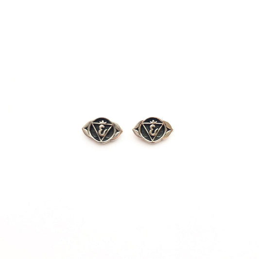 Third Eye Chakra Silver Studs