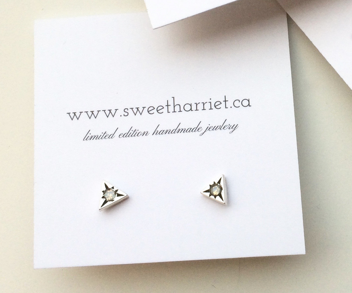 TRIANGLE Starburst Silver Studs